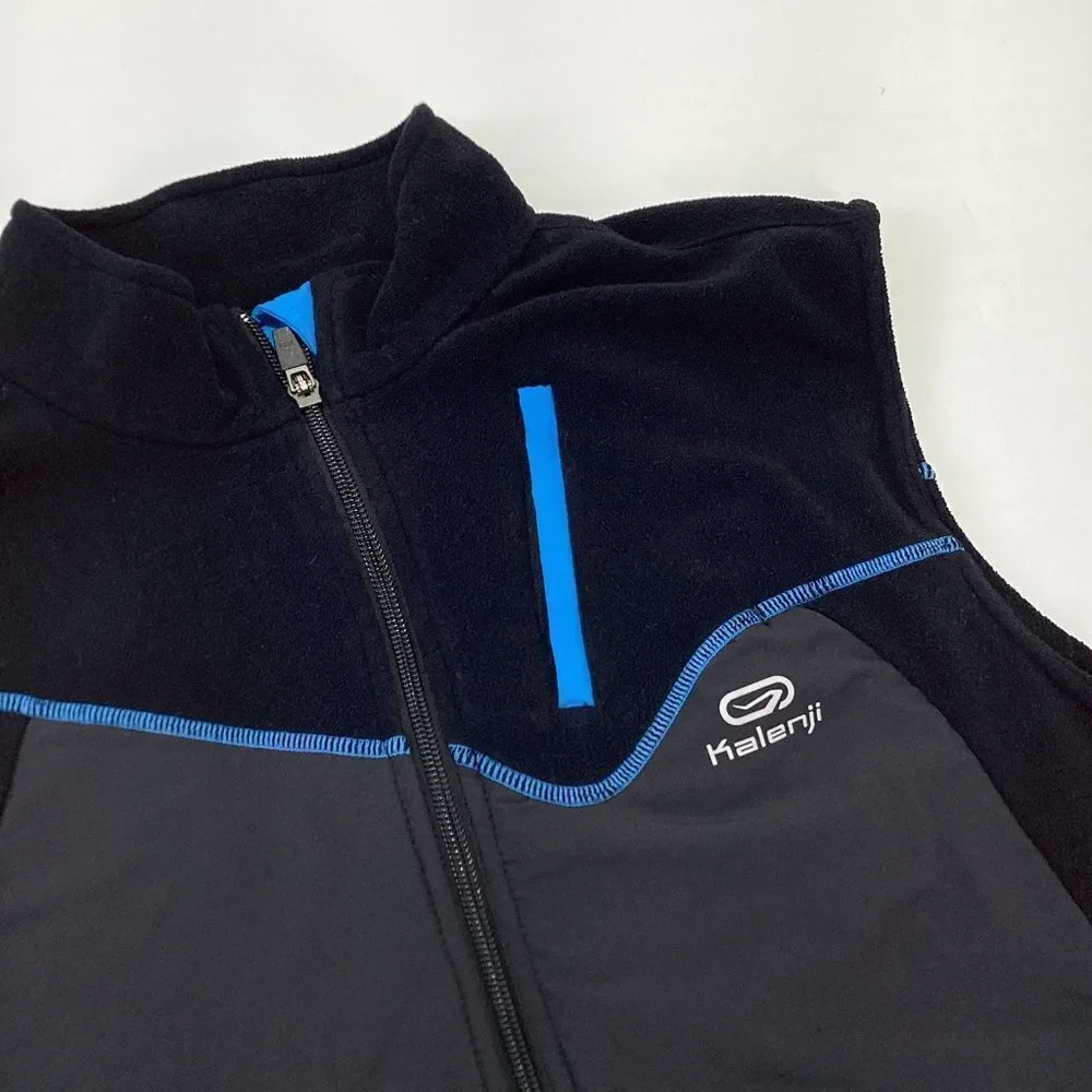 Oxylane Kalenji Vest Black Athletic Zip Front Lightweight Vest